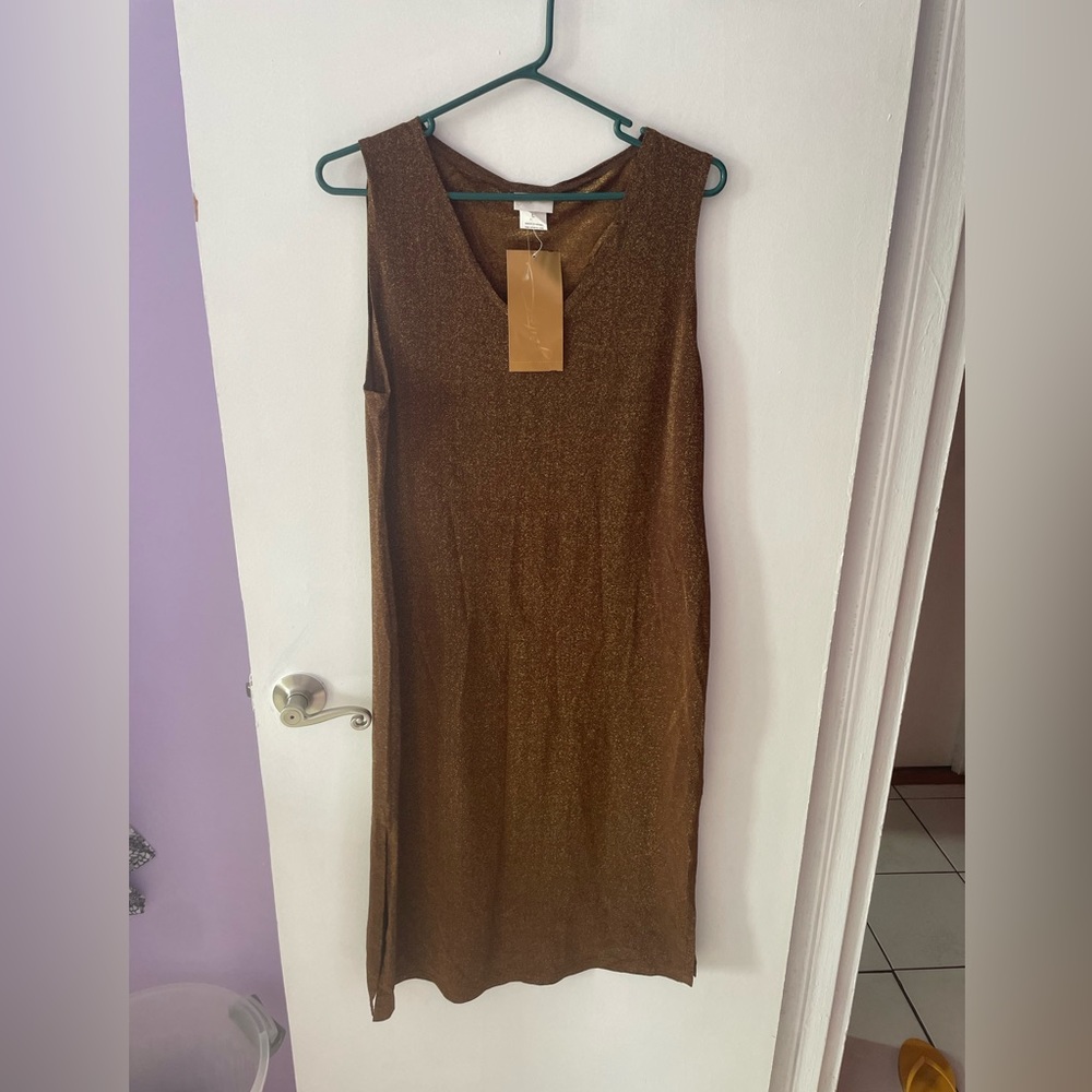 NWT Gottex Brown Sparkly Swinsuit Cover Dress L